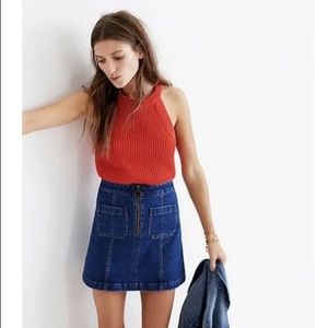 Madewell Jean Zip Front Mini Skirt